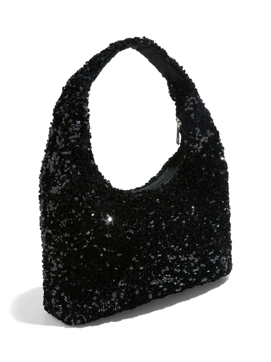 PCSOMILLA GLITTER SHOULDER BAG black