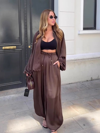 SoftFlow Saten Oversize İkili Takım