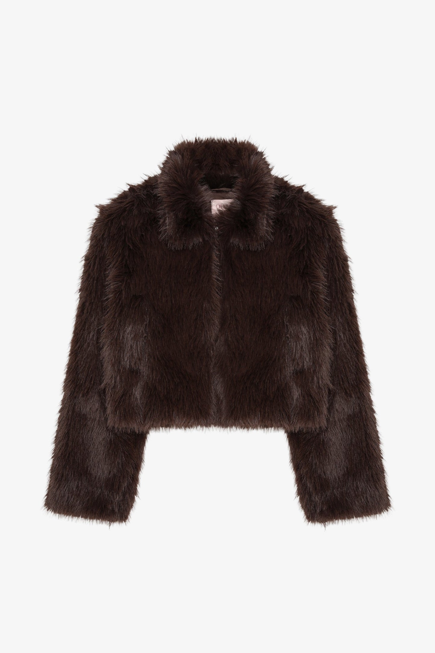 Fermuarlı Kısa Kürk Ceket Kahverengi