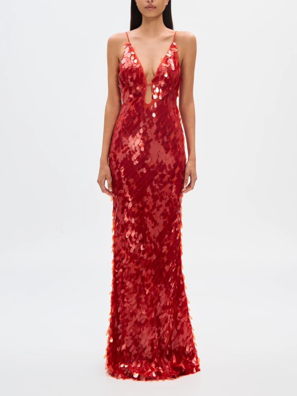 The Red Sapphire Sequin Maxi Elbise