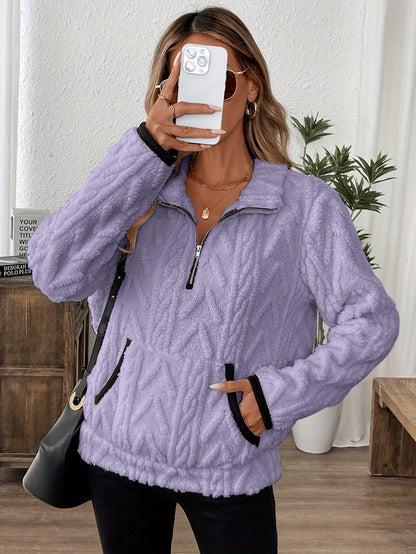 Yarım Fermuarlı Kadın Sweatshirt