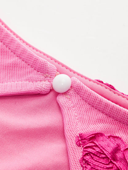 Romance Floral Sırt Dekolteli Elbise