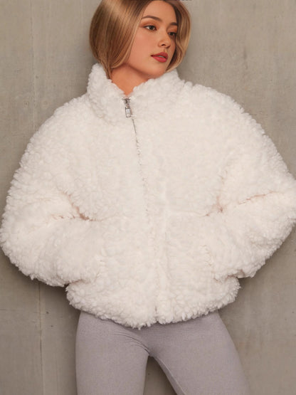 Peluş Fermuarlı Ceket