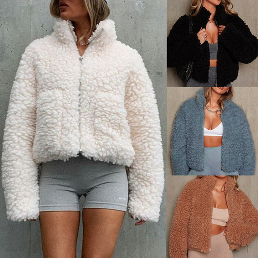 Peluş Fermuarlı Ceket