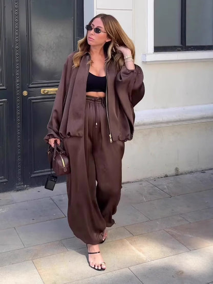 SoftFlow Saten Oversize İkili Takım