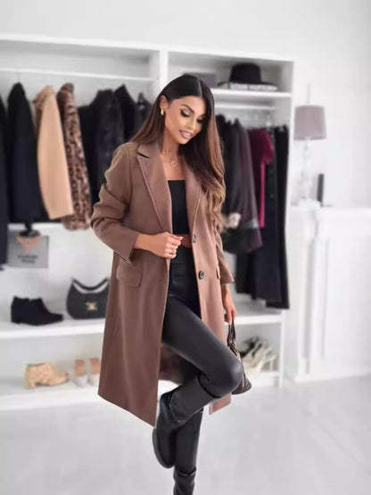 Premium Klasik Kesim Kadın Kaban