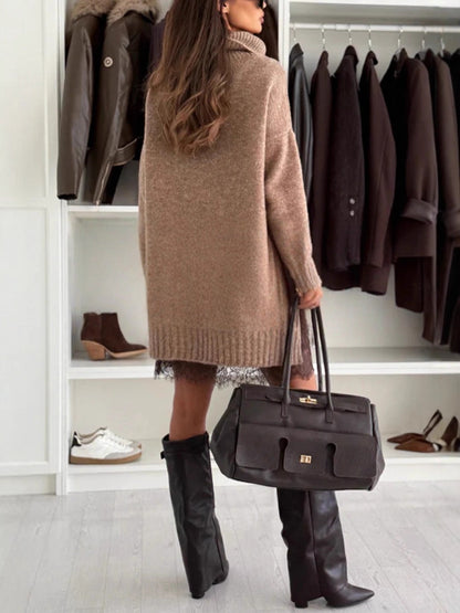 Zeyria | Triko Kazak & Dantel Detaylı Elbise