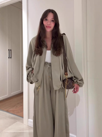 SoftFlow Saten Oversize İkili Takım