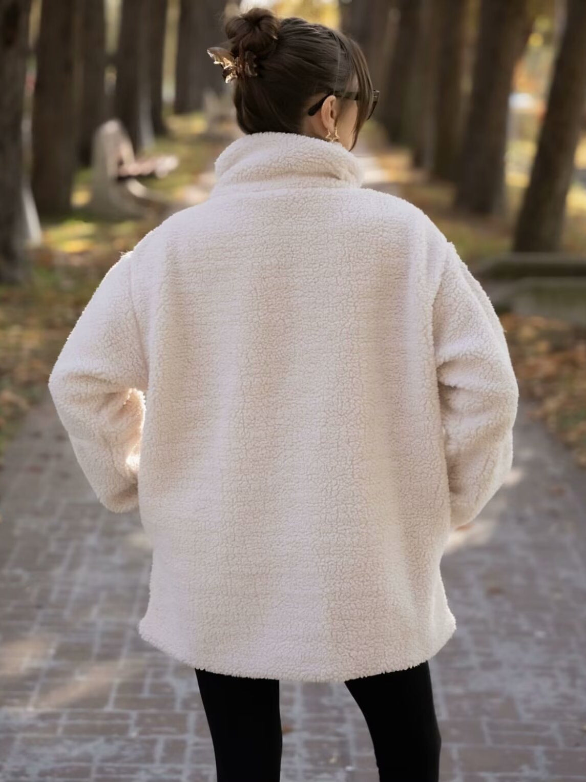 Teddy Dokulu Oversize Polar Ceket