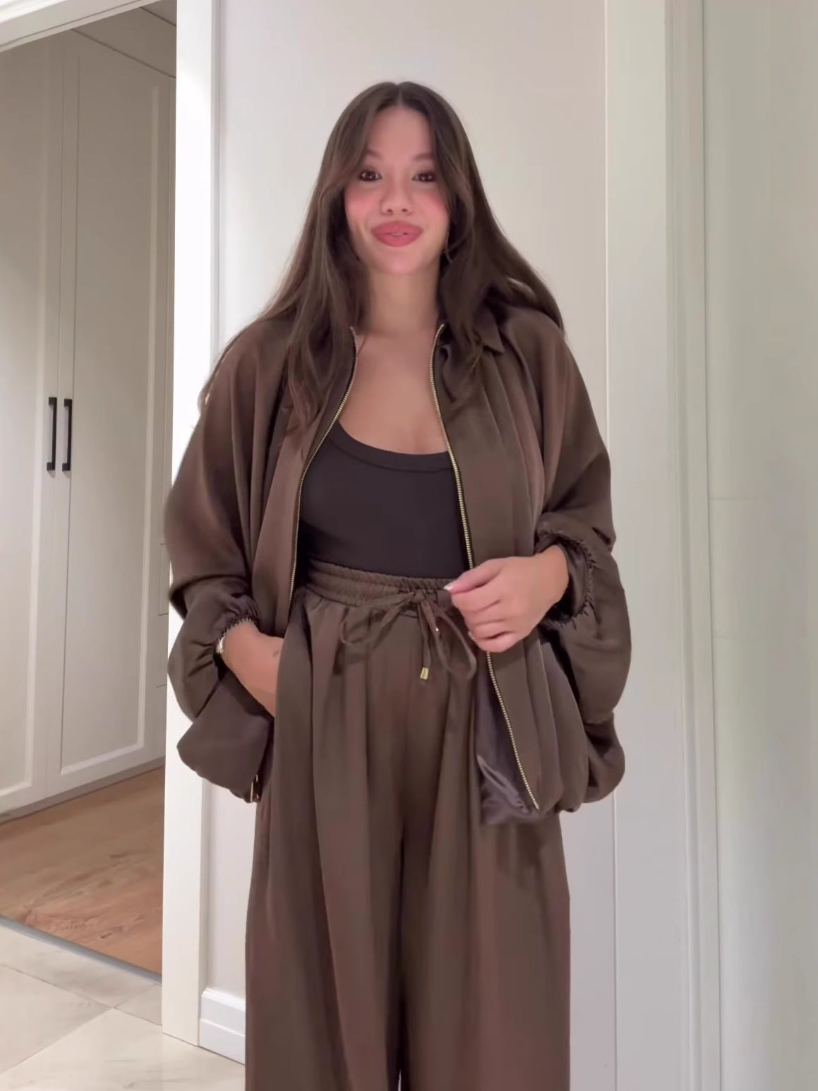 SoftFlow Saten Oversize İkili Takım