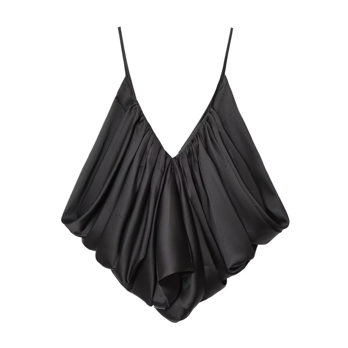 Saten dokulu pileli üst