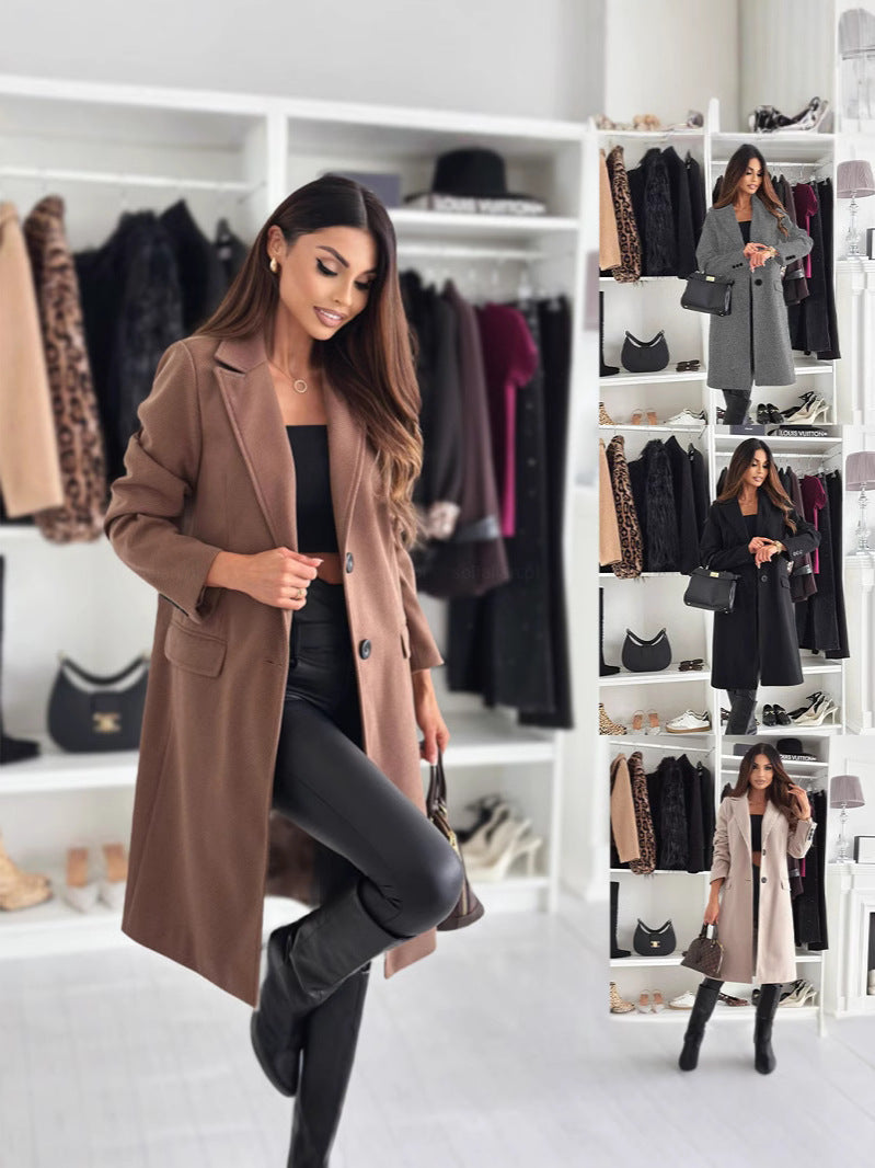 Premium Klasik Kesim Kadın Kaban