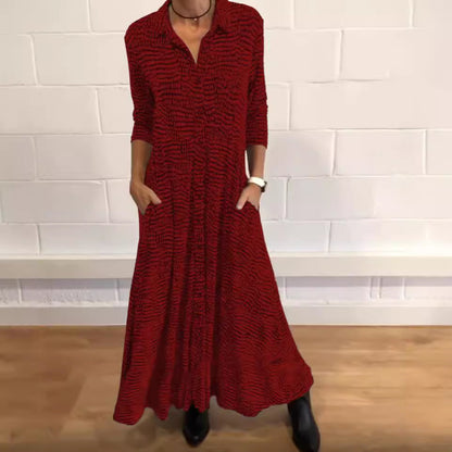 Cepli Dökümlü Maxi Elbise