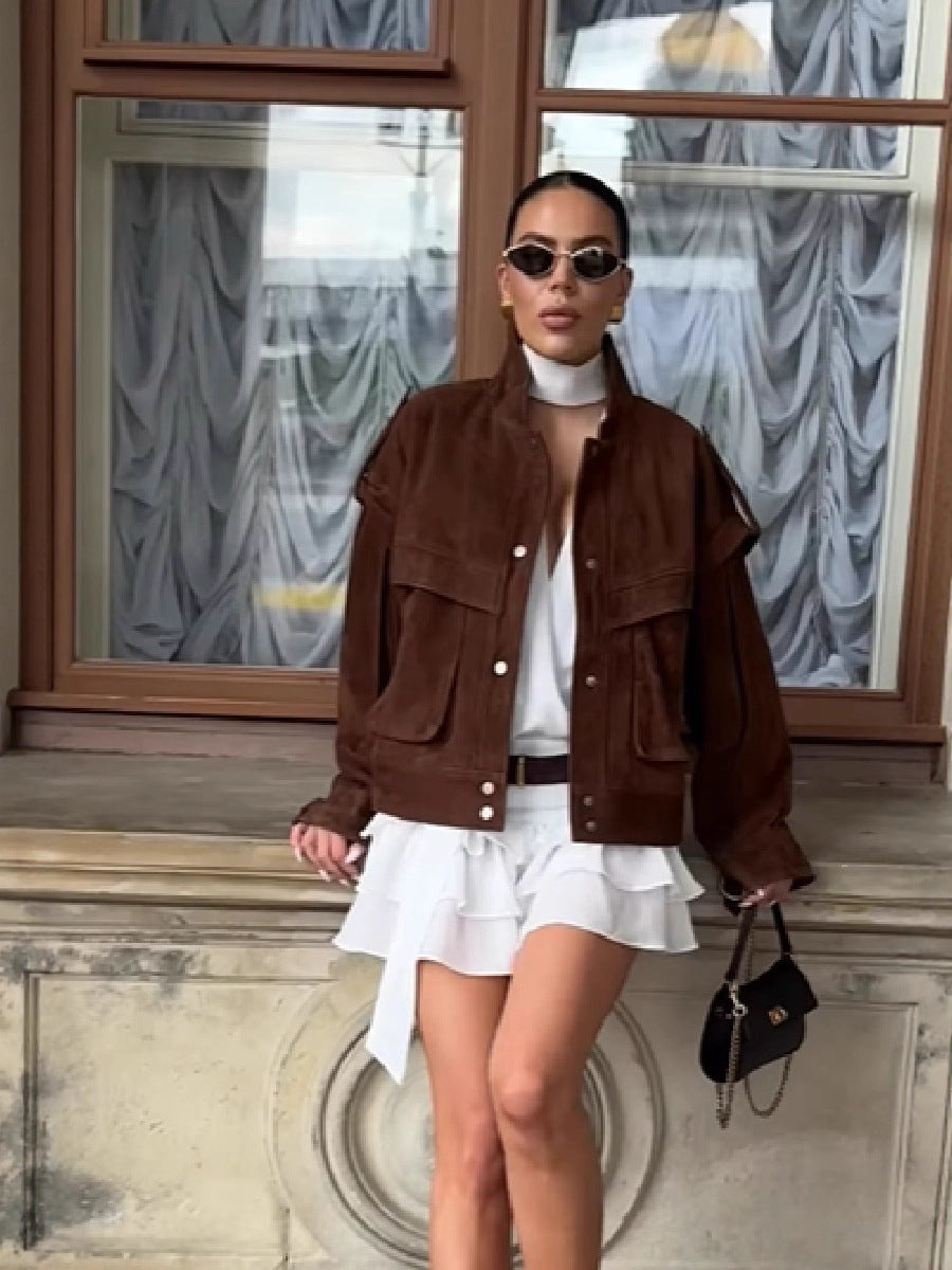 Zeyria Oversize Süet Dokulu Kadın Ceket