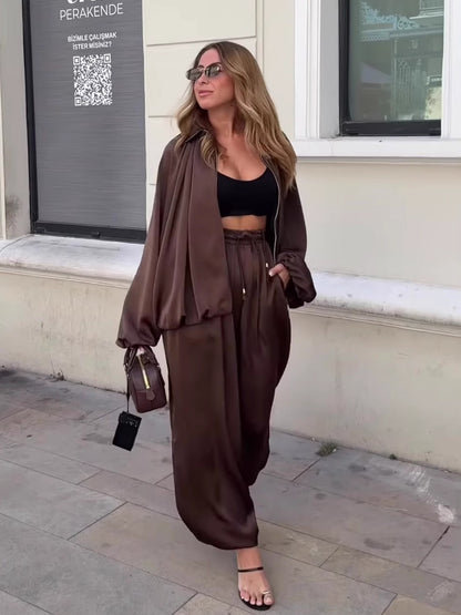 SoftFlow Saten Oversize İkili Takım