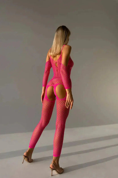 Zeyria-Roxy's Pink Crotchless Bodystocking