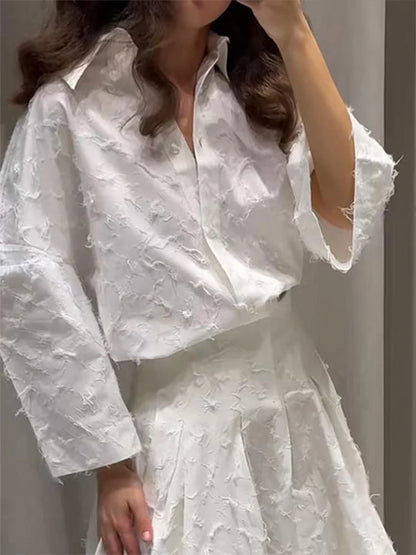 Dokulu Premium Etek–Gömlek Takım