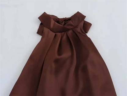 Halter Yaka Saten Elbise