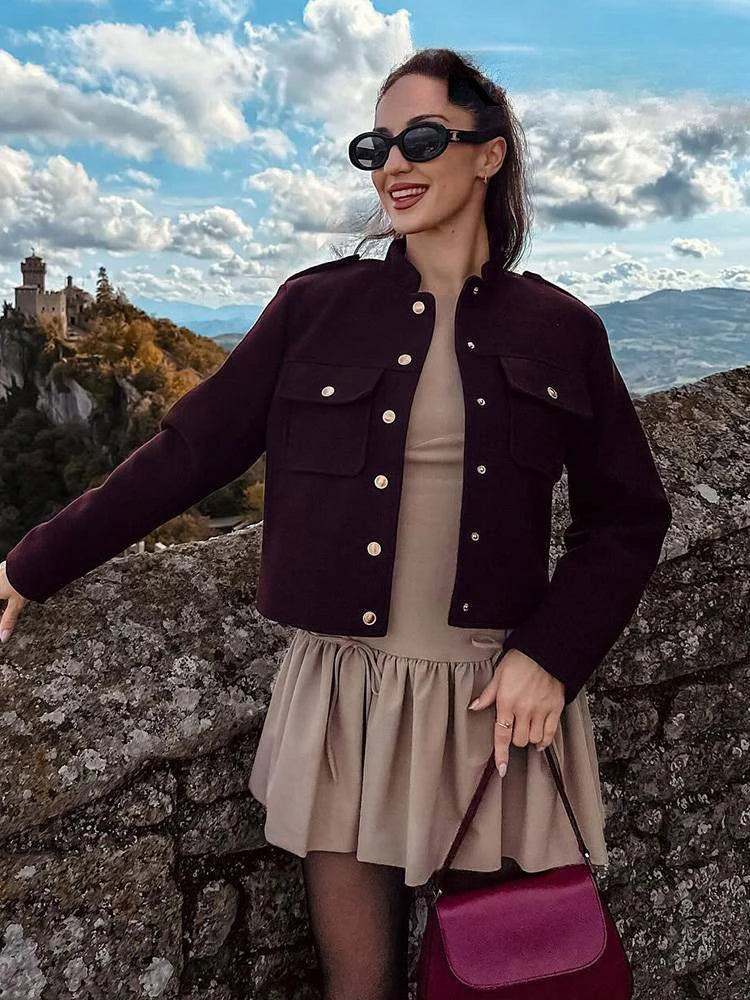 Bordo Kısa Ceket
